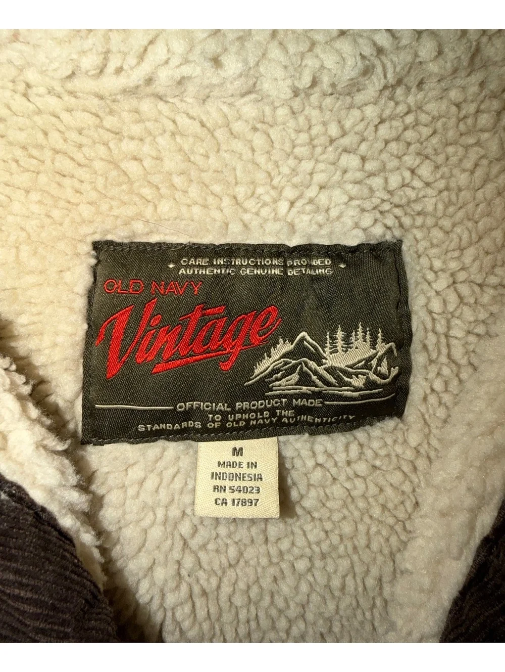 Vintage Old Navy Brown sherpa-lined corduroy jacket